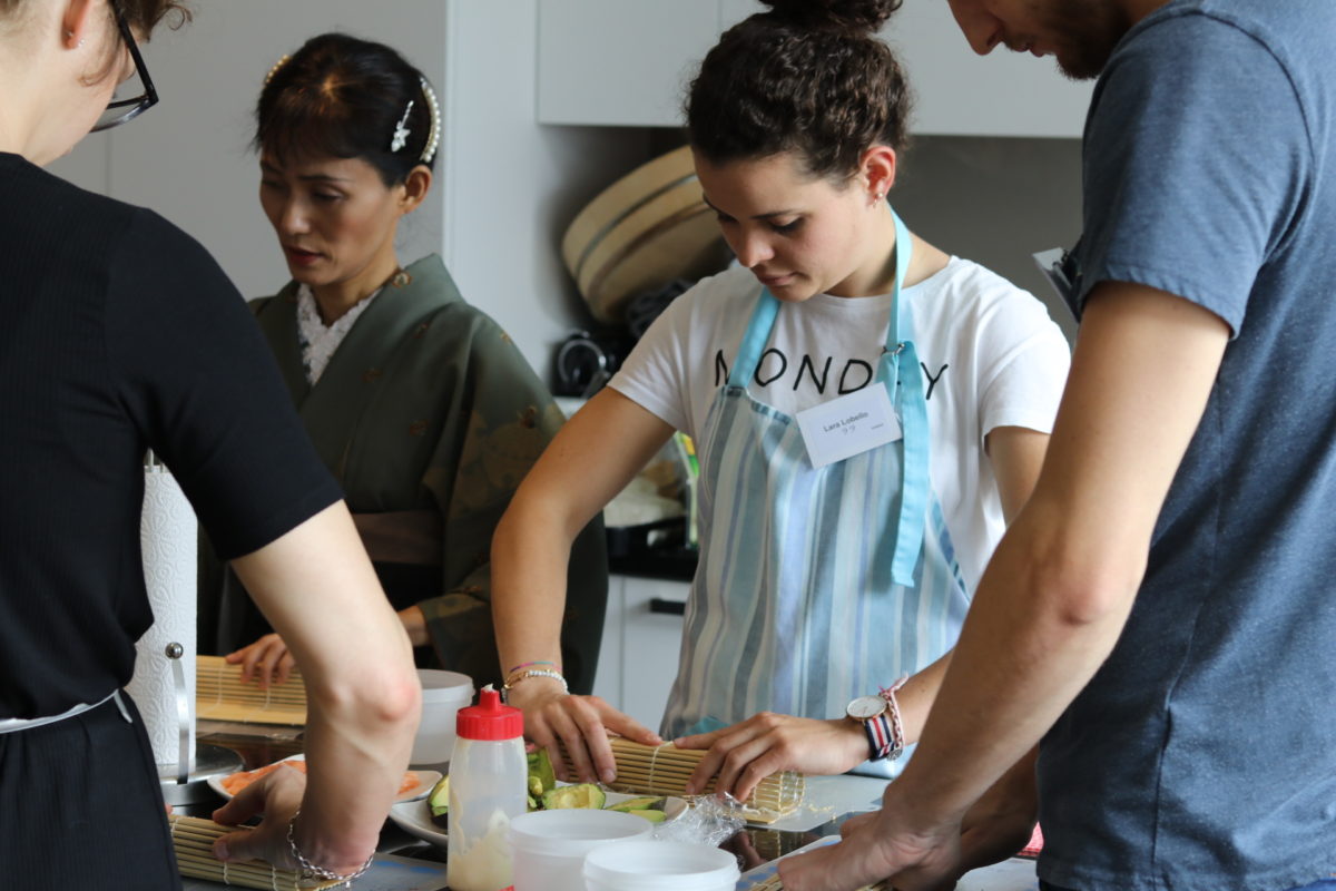 inside-out roll sushi class in May 2019