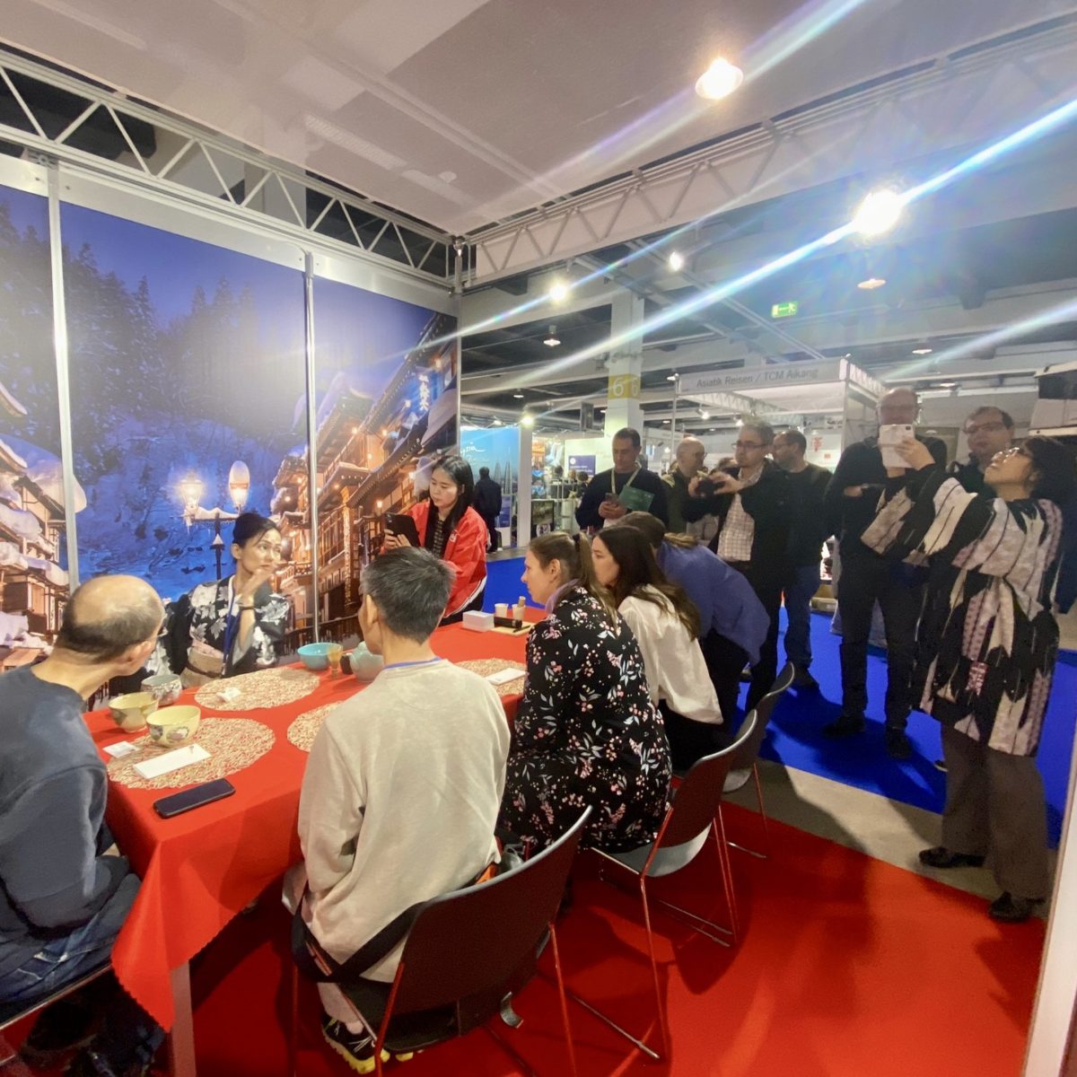 Table tea ceremony at the FESPO international travel expo in Zurich
