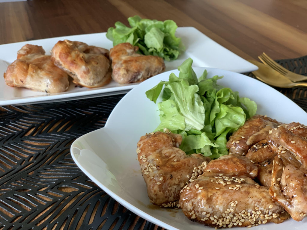 Karaage fried chicken wings (salt and sauce) from the oven
